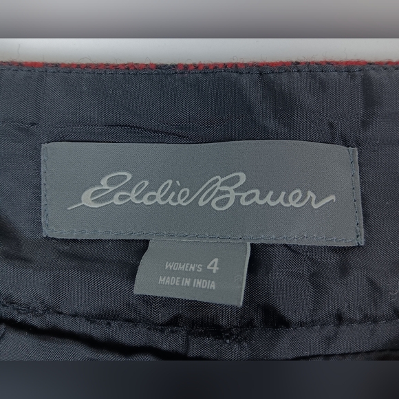 Eddie Bauer-Red & Black Tartan Plaid Wool Blend Pencil Skirt- Size 4 - Picture 7 of 7